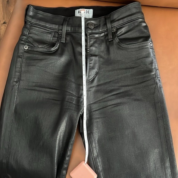 AGOLDE Sophie High Rise Skinny Black Leatherette Jeans in Size 24 - Picture 12 of 14